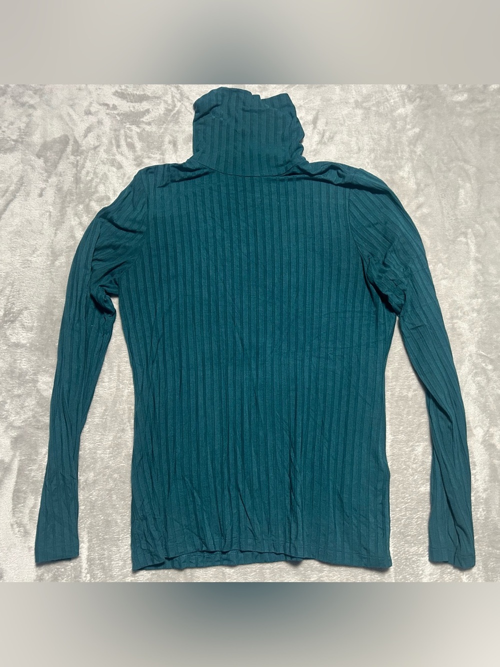Banana Republic Stretch Ribbed Turtleneck Top Women’s Medium Green Layering